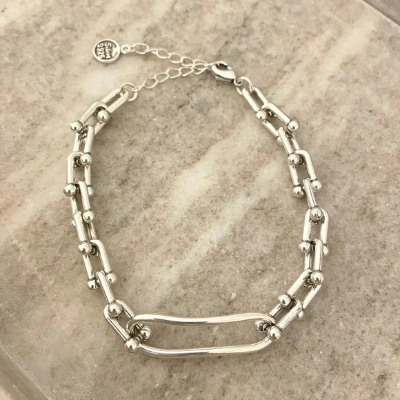 Jewelry - 925 Sterling Silver Chunky U Link Bracelet Silver Paperclip Modern Link Bracelet